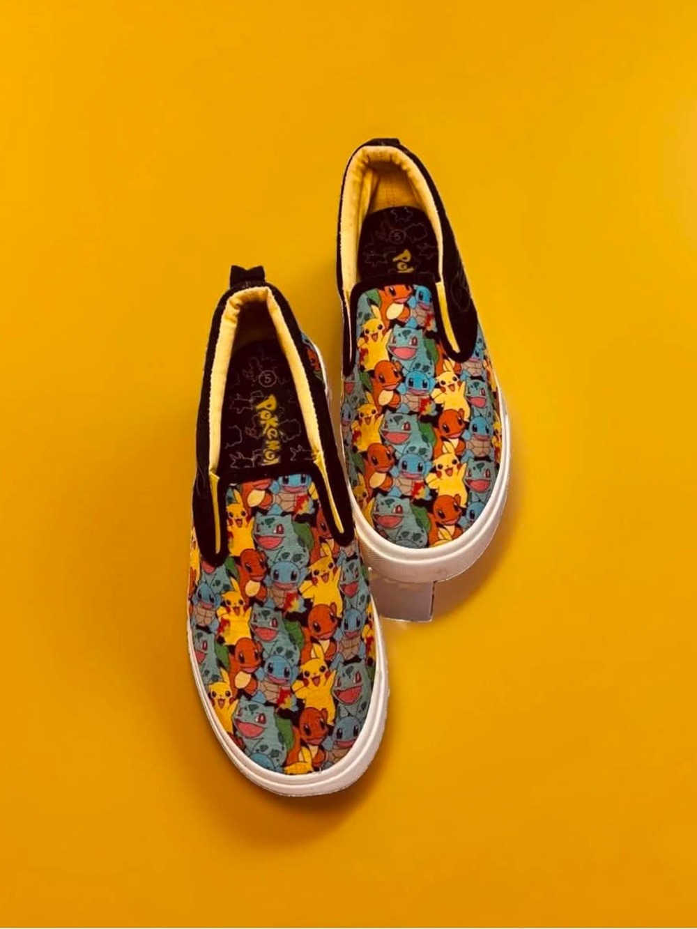 Ground UP Pokémon Pikachu Slip-on Canvas Sneakers. Youth Size 5